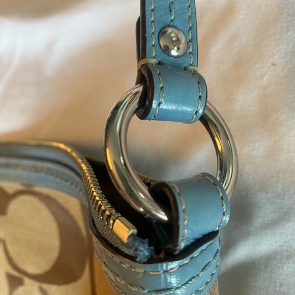 Coach Signature C Brown & Blue Canvas Bag AND Wallet - Picture 4 of 16